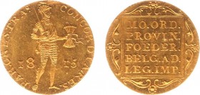 Koninkrijk NL Willem I als Soeverein-vorst (1813-1815) - Gouden dukaat 1815 muntteken wapenschild van de stad Utrecht (Sch. 201) - PR/UNC met mooie kl...