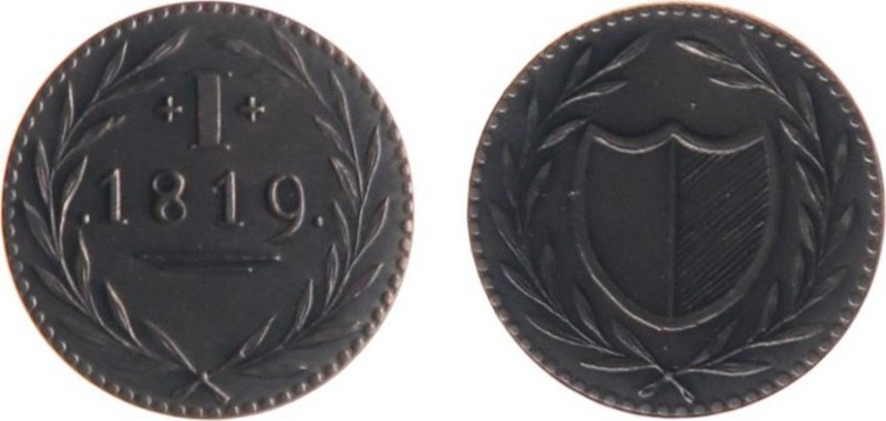 Koninkrijk NL Willem I (1815-1840) - Bleyensteinse Duit 1819 zilver - in 1962 ui...