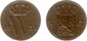 Koninkrijk NL Willem I (1815-1840) - ½ Cent 1831 (Sch. 361) -ZF-