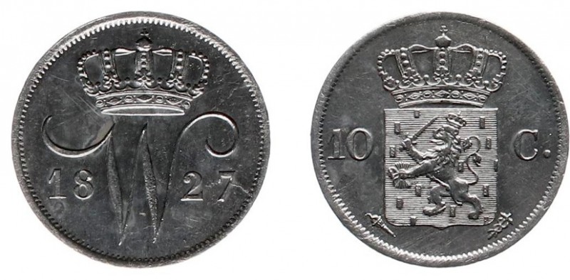Koninkrijk NL Willem I (1815-1840) - 10 Cent 1827 U (Sch. 307) - ZF+