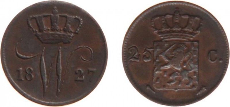 Koninkrijk NL Willem I (1815-1840) - 25 Cents 1827 U - contemporaine vervalsing ...