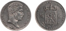Koninkrijk NL Willem I (1815-1840) - ½ Gulden 1818 U (Sch. 279/R) - ZF, zeldzaam (oplage 50.558 stuks)
