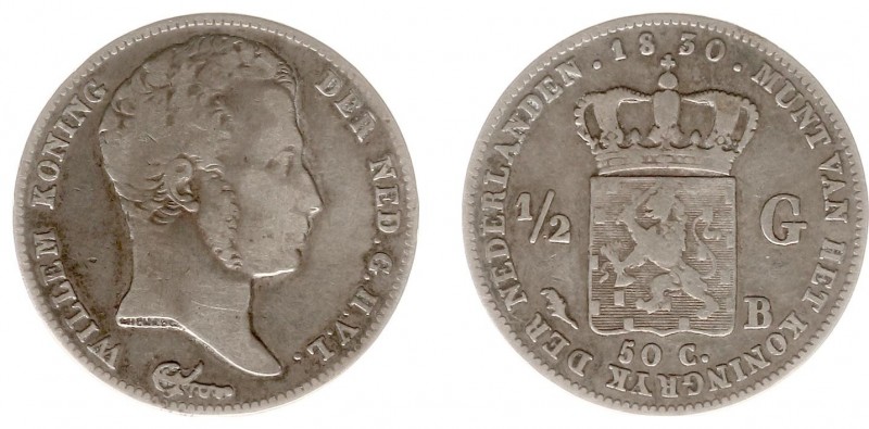 Koninkrijk NL Willem I (1815-1840) - ½ Gulden 1830 B (Sch. 283) - FR