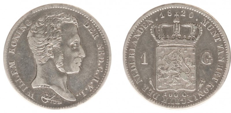 Koninkrijk NL Willem I (1815-1840) - 1 Gulden 1820 U (Sch. 260) - F/ZF, krasje o...