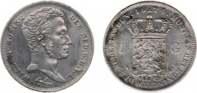 Koninkrijk NL Willem I (1815-1840) - 1 Gulden 1824 U zonder streepje tussen kroon en wapen (Sch. 264) - ZF-