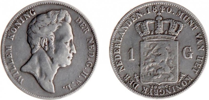 Koninkrijk NL Willem I (1815-1840) - 1 Gulden 1840 (Sch. 278) - ZF-