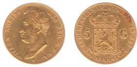 Koninkrijk NL Willem I (1815-1840) - 5 Gulden 1827 B (Sch. 198) - Goud - ZF+