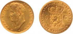 Koninkrijk NL Willem I (1815-1840) - 5 Gulden 1827 B (Sch. 198) - Goud - PR+