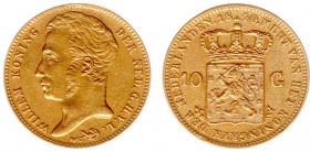 Koninkrijk NL Willem I (1815-1840) - 10 Gulden 1840 (Sch. 189) - Goud - F/ZF