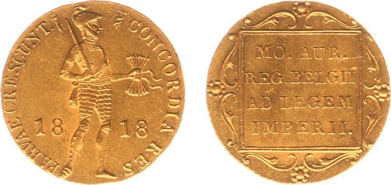 Koninkrijk NL Willem I (1815-1840) - Gouden Dukaat 1818 U (Sch. 205) - PR-, lich...