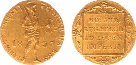 Koninkrijk NL Willem I (1815-1840) - Gouden Dukaat 1837 (Sch. 221) - ZF, lichte randschade