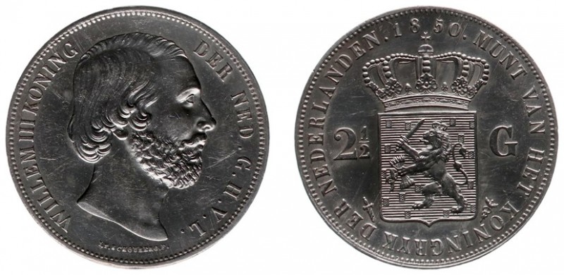 Koninkrijk NL Willem III (1849-1890) - 2½ Gulden 1850 (Sch. 576) - PR+