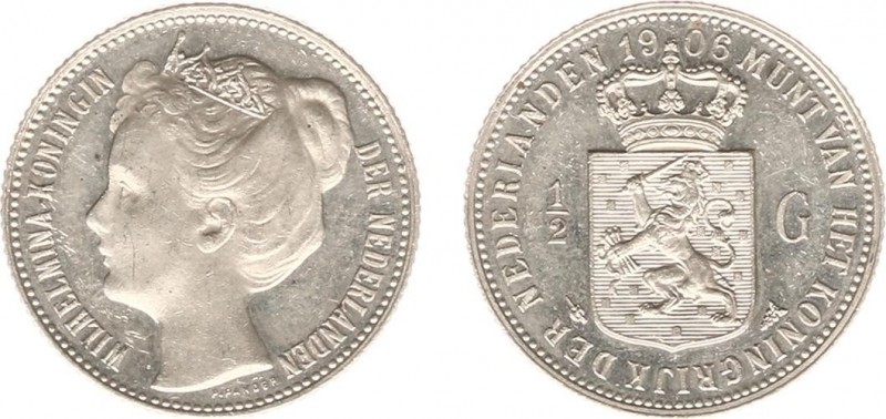 Koninkrijk NL Wilhelmina (1890-1948) - ½ Gulden 1906 (Sch. 833) PROOF - PR/UNC