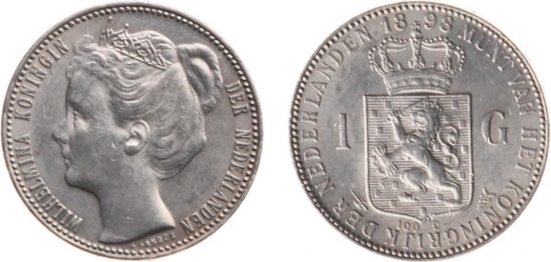 Koninkrijk NL Wilhelmina (1890-1948) - 1 Gulden 1898 (Sch. 802) - PR+, krasjes