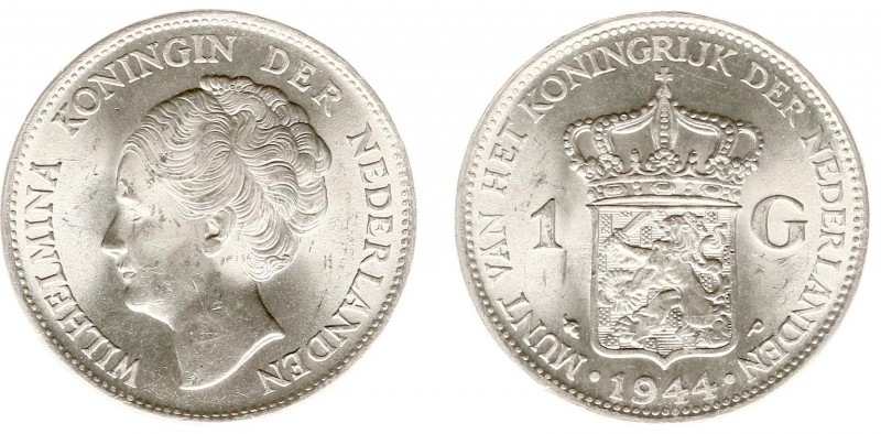 Koninkrijk NL Wilhelmina (1890-1948) - 1 Gulden 1944 PE 'Doorloper' (letters EN ...