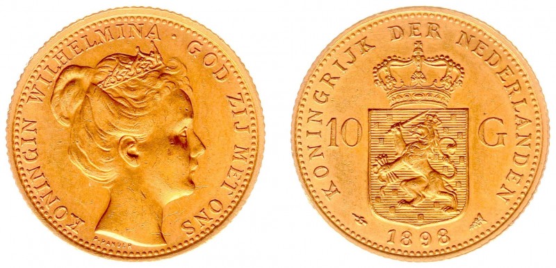 Koninkrijk NL Wilhelmina (1890-1948) - 10 Gulden 1898 (Sch. 744) - Goud - ZF+