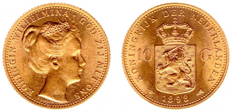 Koninkrijk NL Wilhelmina (1890-1948) - 10 Gulden 1898 (Sch. 744) - Goud - PR-