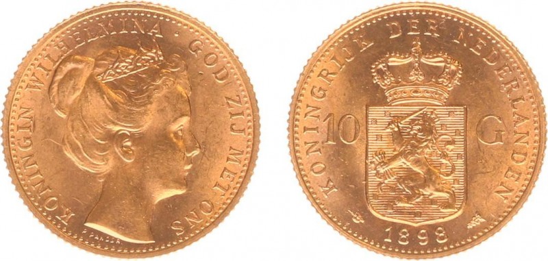 Koninkrijk NL Wilhelmina (1890-1948) - 10 Gulden 1898 (Sch. 744) - Goud - PR+