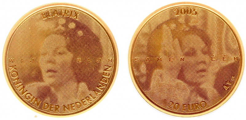 Koninkrijk NL Beatrix (1980-2013) - 20 Euro 2005 'Jubileum Beatrix' - Goud - Pro...