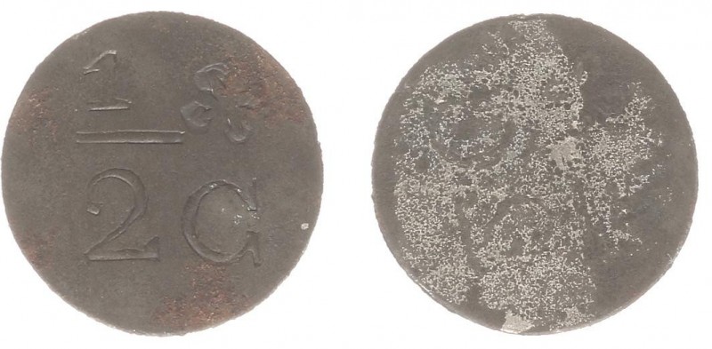 Huismunten - Strafgevangenis 's-Hertogenbosch - ½ cents uitgifte ca. 1824-1831 l...