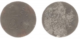Huismunten - Strafgevangenis 's-Hertogenbosch - ½ cents uitgifte ca. 1824-1831 lokaal fabrikaat (Sch.458, Kooij HG001.1) - VZ Ingeslagen ½ C en rozet ...