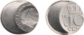 Misstrikes Netherlands and Euro's - 10 Cent Juliana MISSLAG 'ca. 50% excentrisch geslagen' - UNC