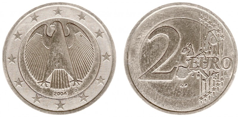 Misstrikes - Duitsland - 2 Euro 2004-D MISSLAG op enkelvoudig kopernikkel? muntp...