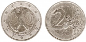 Misstrikes - Duitsland - 2 Euro 2004-D MISSLAG op enkelvoudig kopernikkel? muntplaatje met randschrift - 8,42 gram - PR