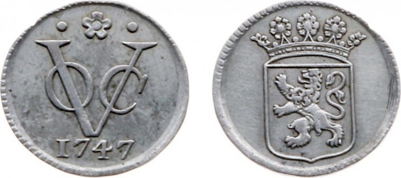 Verenigde Oost-Indische Compagnie (1602-1799) - Holland - Duit 1747 AFSLAG IN ZI...