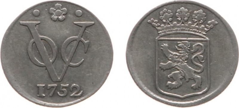 Verenigde Oost-Indische Compagnie (1602-1799) - Holland - Duit 1752 AFSLAG IN ZI...