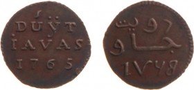 Verenigde Oost-Indische Compagnie (1602-1799) - Java - Duit 1765 IAVAS met kleinere letters, met kartelrand, met punt op de i en zonder punt achter Du...