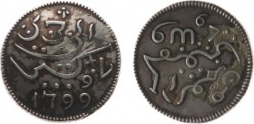 Verenigde Oost-Indische Compagnie (1602-1799) - Java - Zilveren Ropij 1799 mt. 10 (Scho. 473 /RR / KM 175.2) - ZF+ / zeer zeldzaam