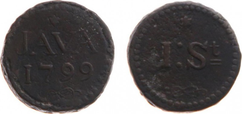 Verenigde Oost-Indische Compagnie (1602-1799) - Java - Noodmunt van 1 Stuiver 17...