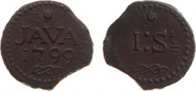 Verenigde Oost-Indische Compagnie (1602-1799) - Java - Noodmunt van 1 Stuiver 1799 (Scho. 553c) met groter 99 in jaartal en grotere S - onregelmatig m...