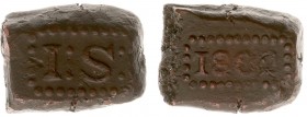 Nederlands-Indië - Bataafse Republiek (1799-1806) - Java - Stuiver Bonk 1802 (Scho. 546) - VZ I:S: in rechthoekige parelrand / KZ Jaartal in rechthoek...
