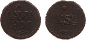 Nederlands-Indië - Bataafse Republiek (1799-1806) - Java - Noodmunt van 1 Stuiver 1800 (Scho. 554) gemaakt van kanonnen - ZF