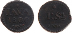 Nederlands-Indië - Bataafse Republiek (1799-1806) - Java - Noodmunt van 1 Stuiver 1800 (Scho. 554a) gemaakt van kanonnen - ZF