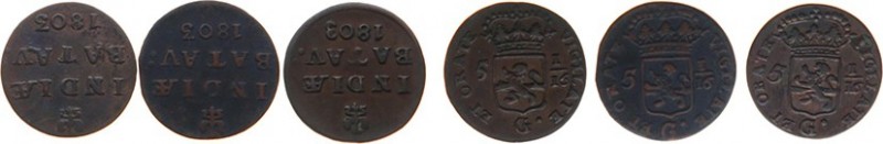 Nederlands-Indië - Bataafse Republiek (1799-1806) - Overijssel - Duit 1803 mmt. ...