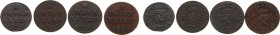 Nederlands-Indië - Bataafse Republiek (1799-1806) - Overijssel - Duit 1804 mmt. Adelaar (Scho. 514) varianten staart leeuw met 3 pluimen, 2 pluimen, p...
