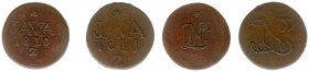 Nederlands-Indië - Onder het Koninkrijk Holland en het Franse Keizerrijk (1806-1811) - Java - Duit 1810 + 1811 met LN monogram ineengestrengeld (Scho....