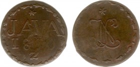 Nederlands-Indië - Onder het Koninkrijk Holland en het Franse Keizerrijk (1806-1811) - Java - Duit 1810Z Lodewijk Napoleon met grotere letters en cijf...