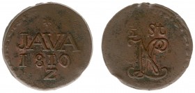 Nederlands-Indië - Onder het Koninkrijk Holland en het Franse Keizerrijk (1806-1811) - Java - ½ Stuiver 1810 met waarde-aanduiding BOVEN monogram LN (...