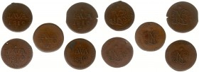 Nederlands-Indië - Onder het Koninkrijk Holland en het Franse Keizerrijk (1806-1811) - Java - ½ Stuiver 1810 met Z onder I (Scho. 576) - Totaal 5 stuk...