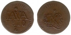 Nederlands-Indië - Onder het Koninkrijk Holland en het Franse Keizerrijk (1806-1811) - Java - ½ Stuiver 1810 met groter schrift en Z onder 8I (Scho. 5...