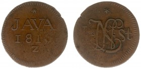 Nederlands-Indië - Onder het Koninkrijk Holland en het Franse Keizerrijk (1806-1811) - Java - 1 Stuiver 1810 Z met LN ineengestrengeld tussen 1-St VAR...