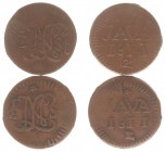 Nederlands-Indië - Onder het Koninkrijk Holland en het Franse Keizerrijk (1806-1811) - ½ Stuiver 1811 met Z onder I (Scho. 577b) - Totaal 2 stuks in g...