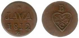 Nederlands-Indië - Brits Bestuur (1811-1816) - ½ Stuiver 1812 (Scho. 610) - ZF/PR / mooi exemplaar voor type
