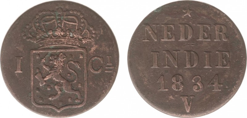 Nederlands-Indië - Nederlands-Indisch Gouvernement (1816-1949) - 1 Cent 1834 V m...