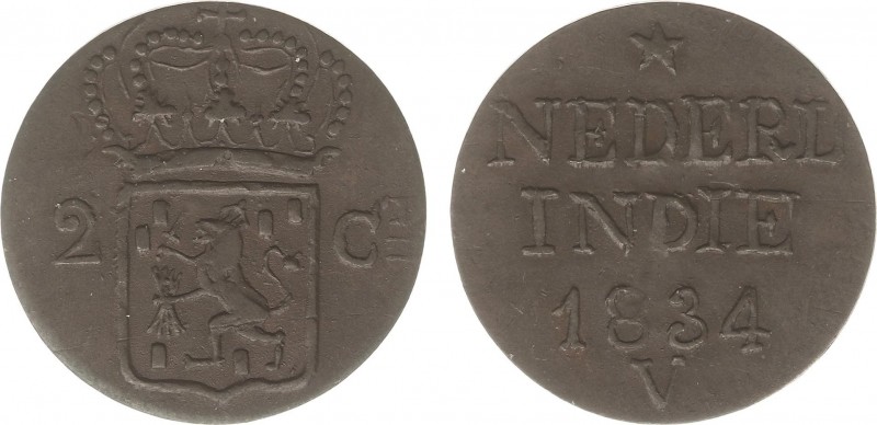 Nederlands-Indië - Nederlands-Indisch Gouvernement (1816-1949) - 2 Cent 1834 V m...