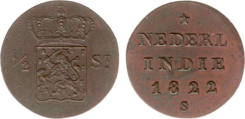 Nederlands-Indië - Nederlands-Indisch Gouvernement (1816-1949) - 1/2 Stuiver 182...